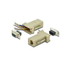 AK-610516-000-I Modüler Adaptör (Coupler), DB9 Dişi <-> RJ45 Dişi, Vidalı, PVC, Bej Renk