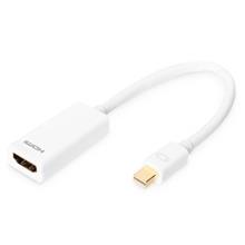 AK-340404-001-W Mini DisplayPort (DP) <-> Hdmi Adaptör Kablosu, mini DP Erkek - Hdmi tip A Dişi, 0.15 metre, DP 1.1a uyumlu, UL, beyaz renk