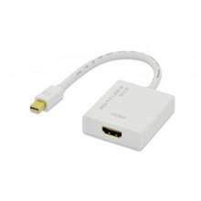 ED-84519 ednet Mini DisplayPort (Mini DP) <-> Hdmi Adaptörü, Kablolu, Mini DP Erkek - Hdmi A Dişi, 2160p, 2x zırhlı, AWG32, 0.20 metre, 4K/2K, aktif çevirici, UL, CE, beyaz renk, nikel kaplama
