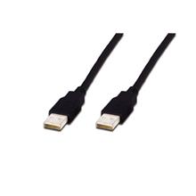 AK-300100-030-S USB 2.0 Bağlantı Kablosu, USB A Erkek - USB A Erkek, 3 metre, AWG 30, USB 2.0 uyumlu, UL, siyah renk