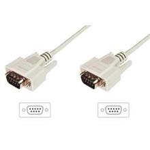 AK-610107-020-E Veri Transfer Kablosu, D-Sub9 Erkek - D-Sub9 Erkek, 2 metre, bej renk