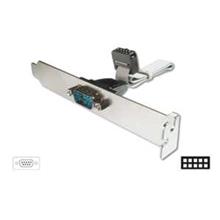 AK-610300-003-E Seri Tip Slot Bracket Bağlantı Kablosu, D-Sub9 Erkek - IDC 2x5pin Dişi, 0.25 metre, UL, bej renk