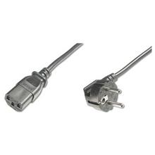 AK-440100-025-S Güç Kablosu, Schuko 90 derece açılı Erkek - C13 Dişi, 2,5 metre, H05VV-F3G 1.0qmm, siyah renk