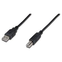 AK-300105-018-S USB 2.0 Bağlantı Kablosu, USB A Erkek - USB B Erkek B, 1.8 metre, AWG 28, USB 2.0 uyumlu, UL, siyah renk