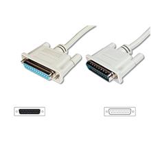 AK-610201-100-E Veri Transfer Uzatma Kablosu, D-Sub 25 Erkek - D-Sub 25 Dişi, 10 metre, CU, AWG28, tek kat zırhlı, nikel kaplama, bej renk