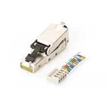 DN-93631 Digitus Zırhlı/Shielded Saha Tipi RJ45 Konnektör, AWG 22-27, 10 GBit ethernet, PoE+, toz koruma kapaklı, kıvrım koruyucusu