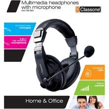 Classone Ah-750Mv Profesyonel Suni Deri Kulaklık, Mikrofonlu Ve Kablodan Ses Kontrollü Siyah