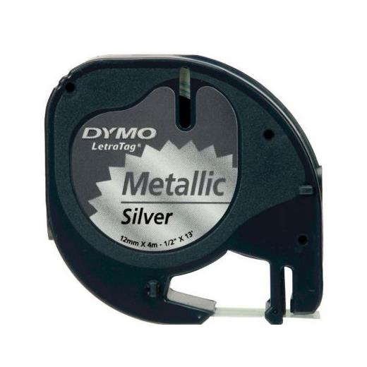 Dymo Letratag Metalik Şerit 12 mm X 4 Metre Gri
