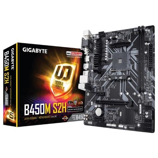 Gıgabyte B450M S2H Amd B450 Socket Am4 Ddr4 3200Mhz(O.C.) M.2 Usb 3.1  Anakart