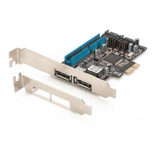 DS-30102-2 Digitus Serial ATA (SATA) II PCI Express RAID Kontrol Kartı, 2 x harici eSATA, 2 x dahili SATA port (seçilebilir), JMB363 çip takımı