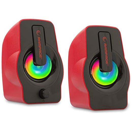 RAMPAGE RMS-G7 FALSETTO 2.0 6 Watt RGB Ledli Kırmızı Multimedia Gaming USB Speaker