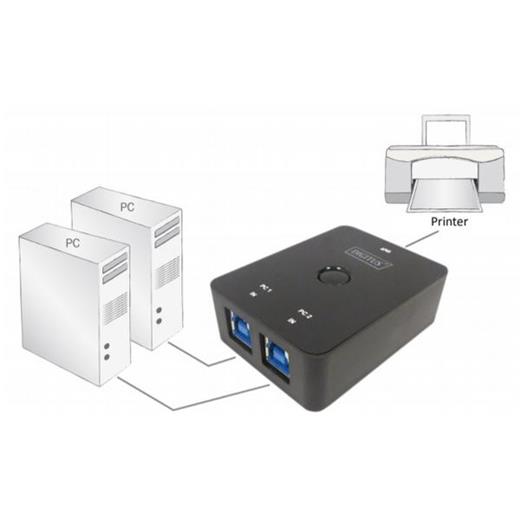 DA-73300-1 Digitus USB Arayüzüne Sahip Cihazları Paylaştıran Switch, USB 3.0, 2 PC, 1 USB Cihaz, Düğme ile Geçiş, Güç Adaptörü Gerektirmez<br>
(Digitus USB 3.0 Sharing Switch 2 PCs - 1 device, Button Control, self-powered)

