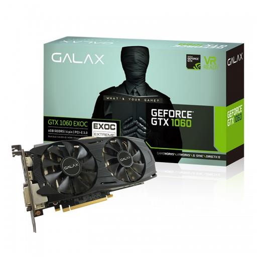 Galax Geforce Gtx 1060 Exoc 6Gb 192-Bit Gddr5 - Hdmi 2.0B, Dp1.4, Dual Link-Dvi-D Ekran Kartı GLX-60NRH7DVM6EO