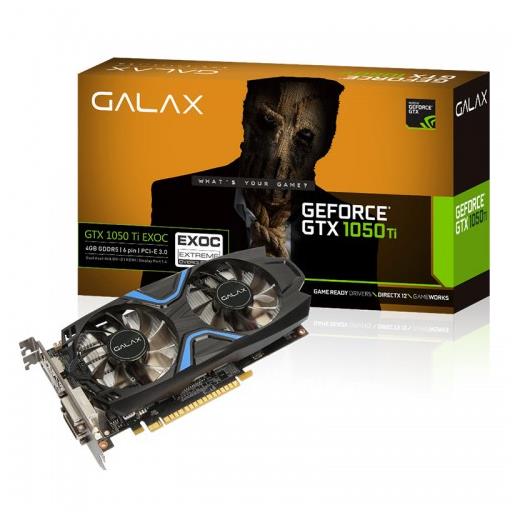 Galax Geforce Gtx 1050 Ti Exoc 4Gb 128-Bit Gddr5 - Hdmi 2.0B, Dp1.4, Dual Link-Dvi-D Ekran Kartı GLX-50IQH8DVN6EC