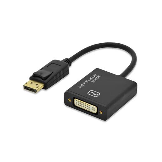 ED-84516 ednet DisplayPort (DP) <-> Dvi-I Adaptörü, Kablolu, DP Erkek - Dvi-I (24+5) Dişi, 0.20 metre, kilit mekanizmalı, UL, CE, siyah renk, altın