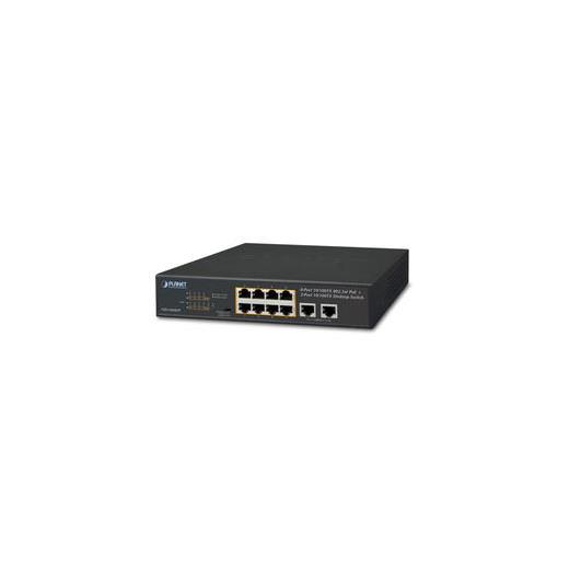 PL-FSD-1008HP Yönetilemeyen Masaüstü Tip Switch (Unmanaged Desktop Switch) 8-Port 10/100TX IEEE 802.3at/af PoE+ Injector (Per port 30.8 watt) (Port-1 ile Port-8 arası)(PoE Güç Bütçesi maks. 120 Watt) 2-Port 10/100TX