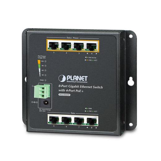 Planet PL-WGS-804HP Endüstriyel Duvar Tip Yönetilemeyen PoE+ Switch