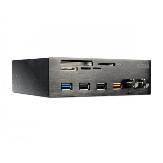 Akasa Inter Connect Ef 2 X Usb 2.0, 1 X Usb 3.0, Hızlı Şarj Portu 2 X Fan Kontrolcü Usb 3.0 Kart Okuyucu Ön Panel AK-HC-08BK