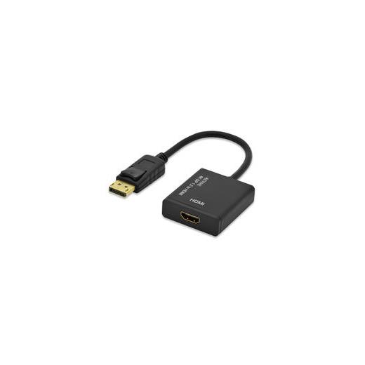 ED-84517 ednet DisplayPort (DP) <-> Hdmi Adaptörü, Kablolu, DP Erkek - Hdmi A Dişi, 2160p, 4K, 2x zırhlı, AWG28, 0.20 metre, 4K/2K, aktif çevirici, UL, CE, siyah renk, altın kaplama