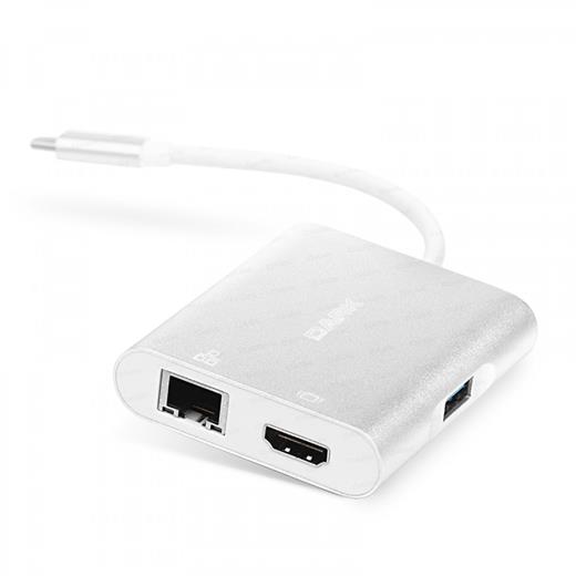 Dark 4in1 USB3.1 Type C Erkek - USB 3.0 / Hdmi (4K UHD) / Gigabit Erhernet / USB 3.1 Type C Şarj Dönüştürücü (Alüminyum Kasa)