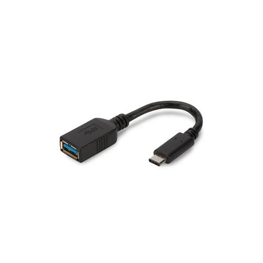 AK-300315-001-S USB Tip C Adaptör Kablosu, OTG, USB Tip C Erkek <->  USB Tip A Dişi, 0,15 metre, Super Speed, USB 3.0, siyah renk