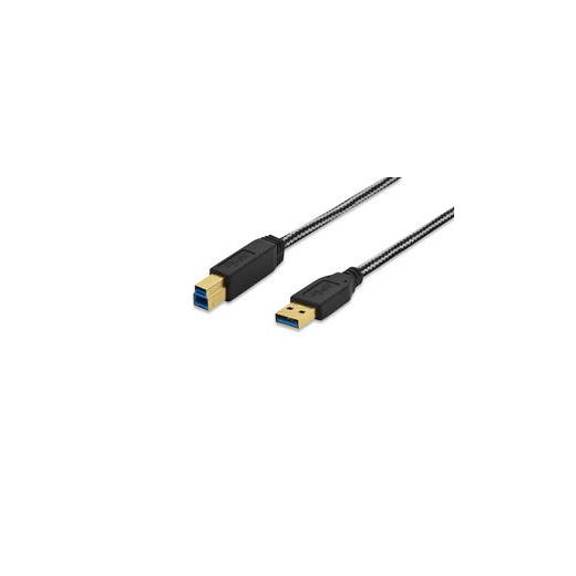 ED-84230 ednet USB 3.0 Bağlantı Kablosu, USB A erkek - USB B erkek, 1.80 metre, CU, AWG 28, 2x zırhlı, UL, siyah renk 
