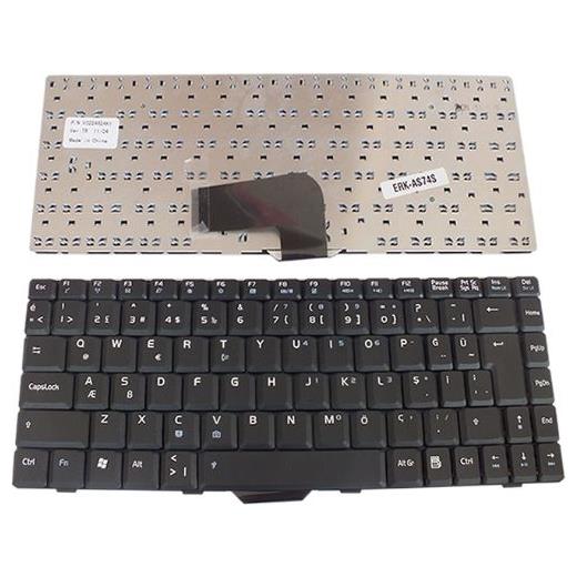 ERK-AS74TRS - Asus W5, W5000, W6, W7J,  Z35, Z35h Serisi Siyah Notebook Türkçe Klavye