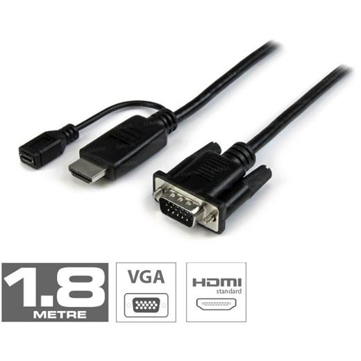 Dark Hdmi - Vga Aktif Dijital - Analog Dönüştürücü Güç Destekli Kablo