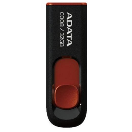 Adata 32GB AC008-32G-RKD Sürgülü Kırmızı-Siyah USB2.0 Bellek