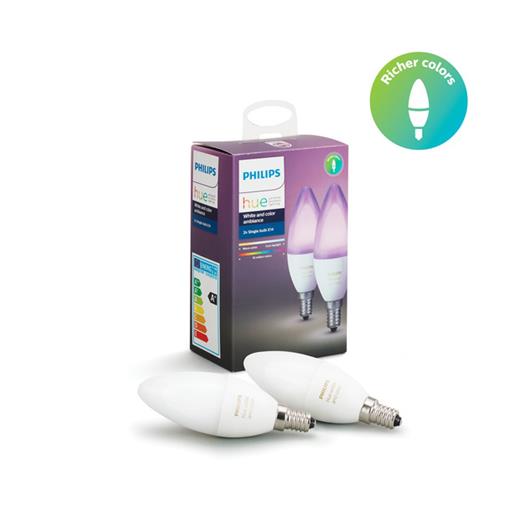 929001301302 - Philips Hue Renkli Akıllı Ampul 2Li Ekopaket E14