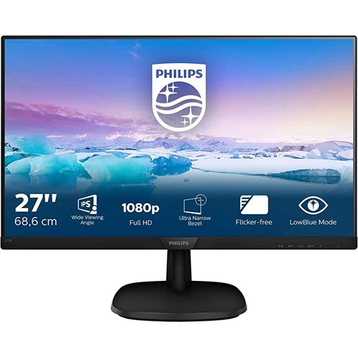 Philips 27 273V7Qdab/01 Ips Mm Monitör Siyah 5Ms Wıde,1920X1080,Dvi,Vga,Hdmi,Vesa,Lowblue,Hoparlör