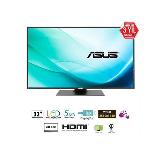 32 Asus Pb328Q Va 4Ms Vga Dvi Hdmi Dp Usb Mm Siyah
