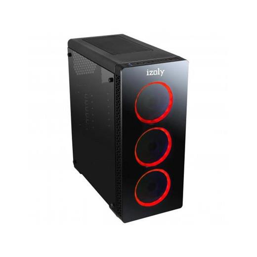 Izoly Glossy Red 3Xled Gaming Atx Kasa Peak 460W