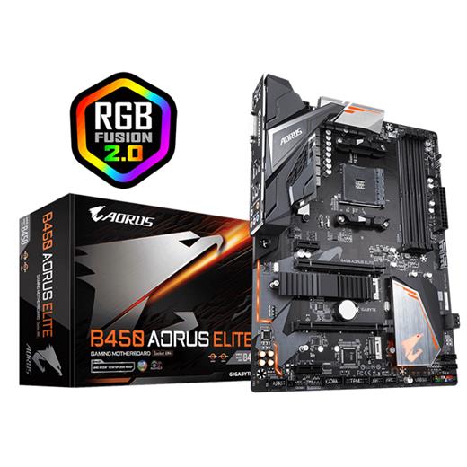 GIGABYTE B450 AORUS ELITE DDR4 SATA3 M2 PCIe NVME HDMI DVI PCIe 16X v3.0 AM4 ATX