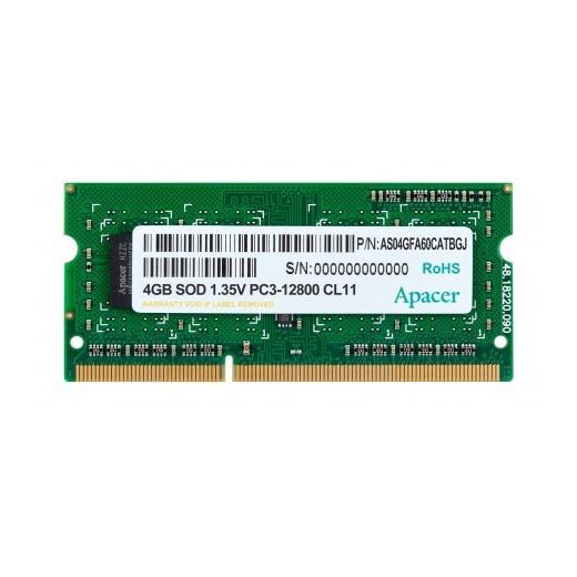 4 Gb Ddr3 1600Mhz Sodımm Apacer 1.35V Notebook Ram Ds.04G2K.Kam