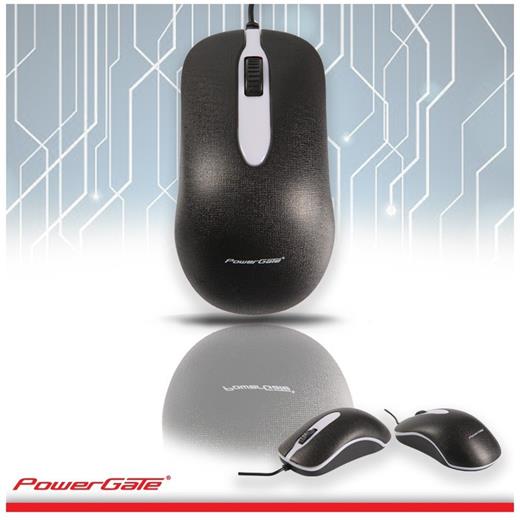 Powergate R503 Usb Kablolu Işıklı Siyah Mouse