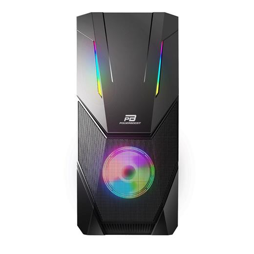 PowerBoost VK-P3303B USB 3.0 ATX, ARGB Fan ve Stirp siyah Kasa (PSU Yok) VK-P3303B