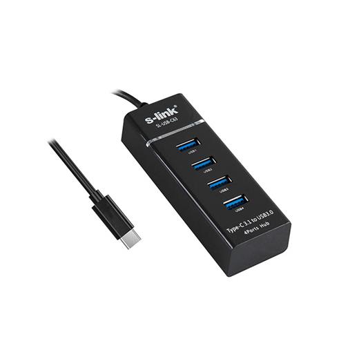 S-Link Sl-Usb-C63 Usb3.1 Type C To 4Port 3.0 Çevirici Hub