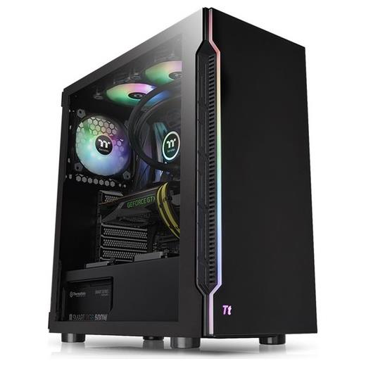 Thermaltake H200 Tempered Glass RGB Şerit ledli Pencereli Siyah MidTower Oyuncu Kasası CA-1M3-00M1WN-00