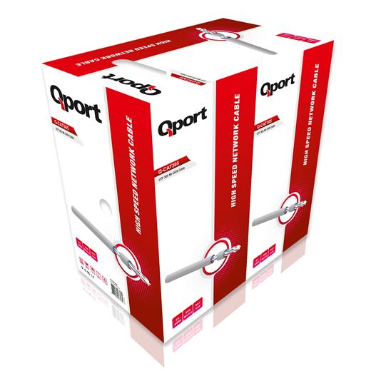 Qport Q-Cat6 305M Cat6 Kablo,23Awg,0.57Mm,Gri