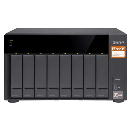 Qnap TS-832X-2G 8-Bay 64-bit NAS 2x10 GbE(SFP+) Network,Quad Core 1.7 GHz, 2GB RAM, 2 x 1 GbE