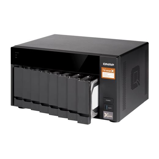 Qnap TS-832X-2G 8-Bay 64-bit NAS 2x10 GbE(SFP+) Network,Quad Core 1.7 GHz, 2GB RAM, 2 x 1 GbE