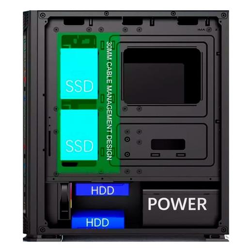 Gametech Galaxy Mesh Ve Led Panel 3*14cm 1*12cm Kumandalı Kasa