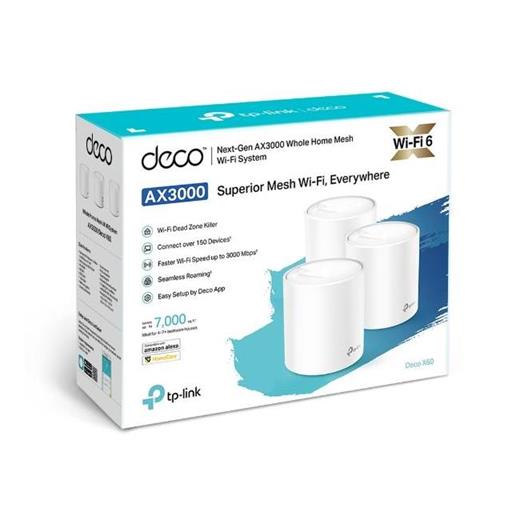 Tp-Link DECO X60 3LÜ Wi-Fi 6 AX3000 Tüm Evi Kapsayan Mesh Wifi Sistemi