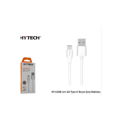 Hytech Hy-X105 1M 2A Type-C Şarj Kablosu Beyaz