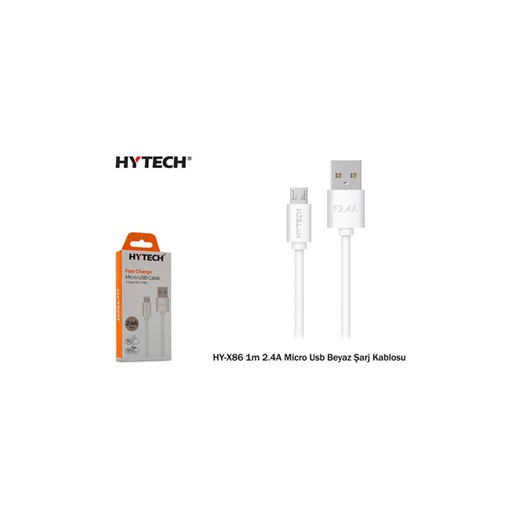 Hytech Hy-X86 1M 2.4A Micro Usb Beyaz Şarj Kablosu