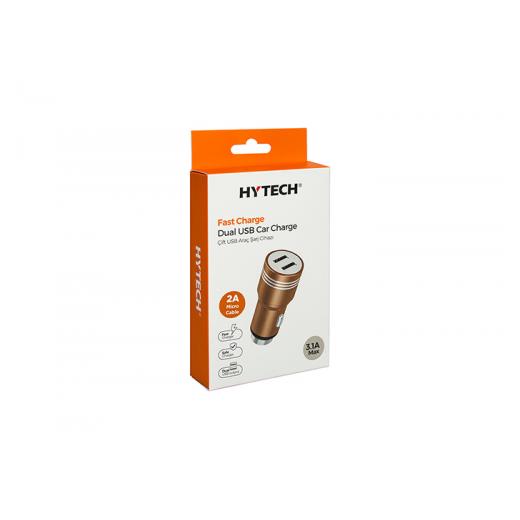 Hytech Hy-X68 3.1A 2 Usb Gold Metal Araç Şarj Cihazı