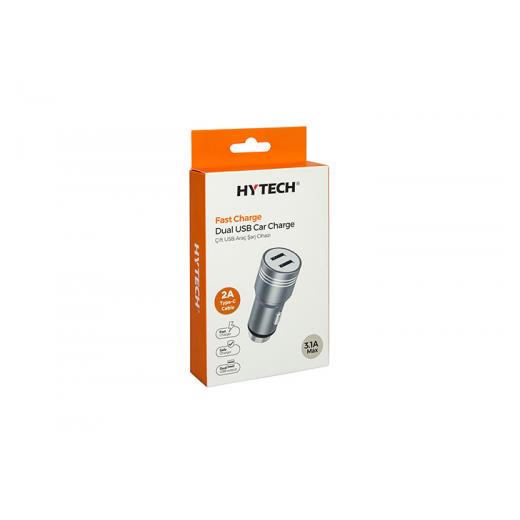 Hytech Hy-X68 3.1A 2 Usb Gri Metal Araç Şarj Cihazı