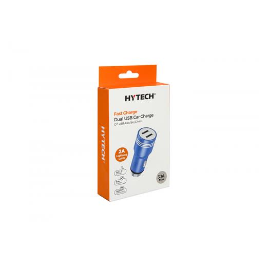 Hytech Hy-X68 3.1A 2 Usb Mavi Metal Araç Şarj Cihazı