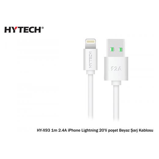 Hytech Hy-X93 1M 2.A Iphone Lightning Beyaz Şarj Kablosu